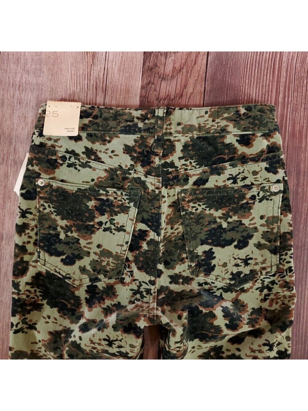 *FLAW* NWT Anthropologie Pilcro Size 25 High Rise Skinny Moss Corduroy Pants - Picture 6 of 12